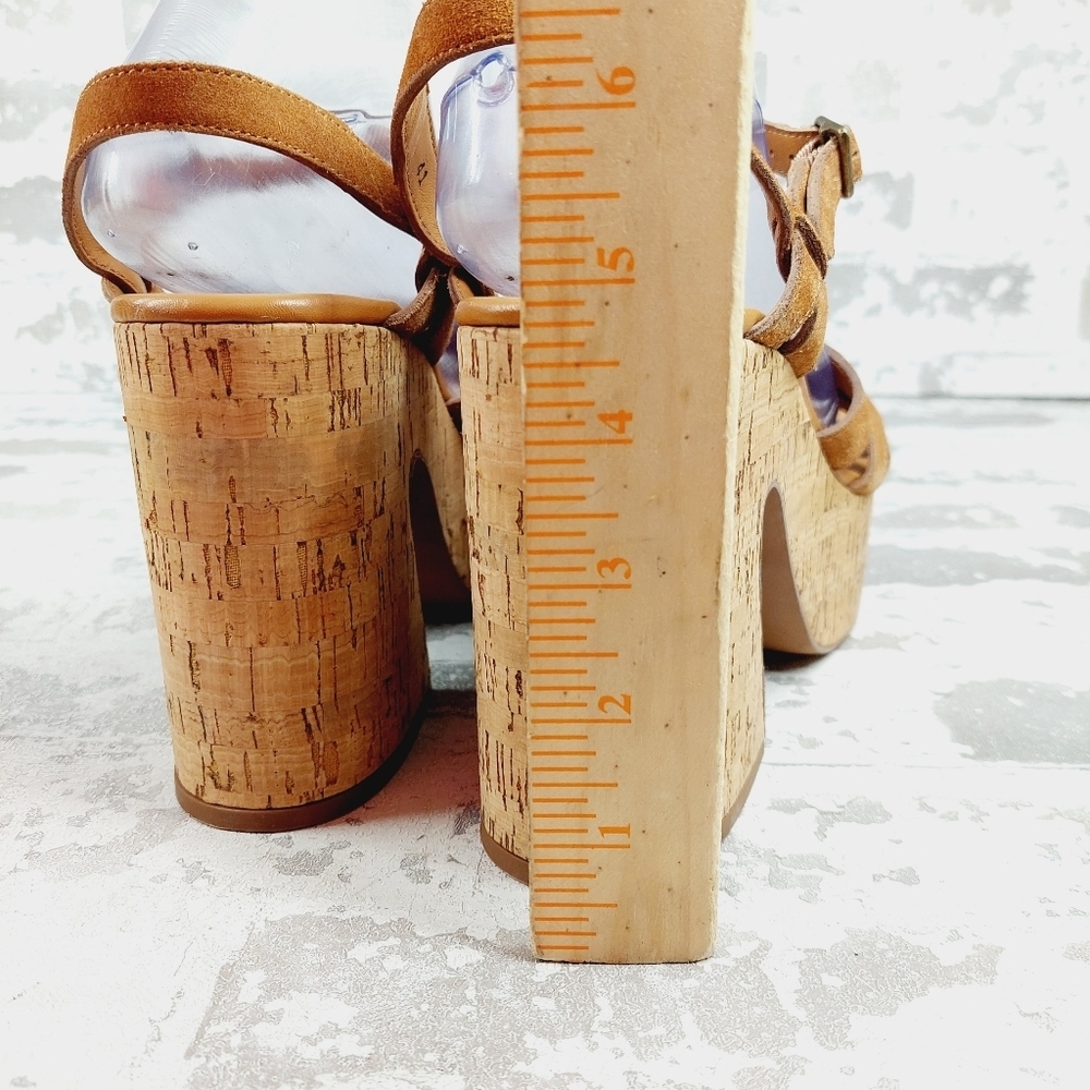New Free People LisbonTan Leather Mary Jane Platform Sandal O414 - Picture 8 of 13